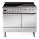 ILVE Professional Plus II 40-Inch 2.3 + 2.0 Cu. Ft. Induction Range with 6 Elements and Solid Door Oven in Stainless Steel (UPDI406QMPSS)