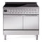 ILVE Professional Plus II 40-Inch 2.3 + 2.0 Cu. Ft. Induction Range with 6 Elements and Solid Door Oven in Stainless Steel (UPDI406QMPSS)