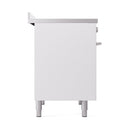 ILVE Professional Plus II 40-Inch 2.3 + 2.0 Cu. Ft. Induction Range with 6 Elements and Solid Door Oven in White (UPDI406QMPWH)