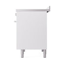 ILVE Professional Plus II 40-Inch 2.3 + 2.0 Cu. Ft. Induction Range with 6 Elements and Solid Door Oven in White (UPDI406QMPWH)