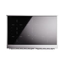 ILVE 40-Inch Nostalgie II Induction Range with Solid Door Oven in Antique White with Chrome Trim (UPDI406QNMPAWC)