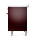 ILVE 40-Inch Nostalgie II Induction Range with Solid Door Oven in Burgundy with Chrome Trim (UPDI406QNMPBUC)