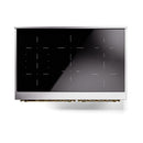 ILVE 40-Inch Nostalgie II Induction Range with Solid Door Oven in Burgundy with Brass Trim (UPDI406QNMPBUG)
