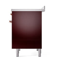 ILVE 40-Inch Nostalgie II Induction Range with Solid Door Oven in Burgundy with Copper Trim (UPDI406QNMPBUP)