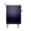 ILVE 40-Inch Nostalgie II Induction Range with Solid Door Oven in Midnight Blue with Bronze Trim (UPDI406QNMPMBB)