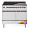 ILVE 40-Inch Nostalgie II Induction Range with Solid Door Oven in Custom RAL with Bronze Trim (UPDI406QNMPRAB)