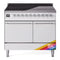 ILVE 40-Inch Nostalgie II Induction Range with Solid Door Oven in Custom RAL with Chrome Trim (UPDI406QNMPRAC)