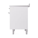 ILVE 40-Inch Nostalgie II Induction Range with Solid Door Oven in White with Chrome Trim (UPDI406QNMPWHC)