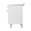 ILVE 40-Inch Nostalgie II Induction Range with Solid Door Oven in White with Copper Trim (UPDI406QNMPWHP)