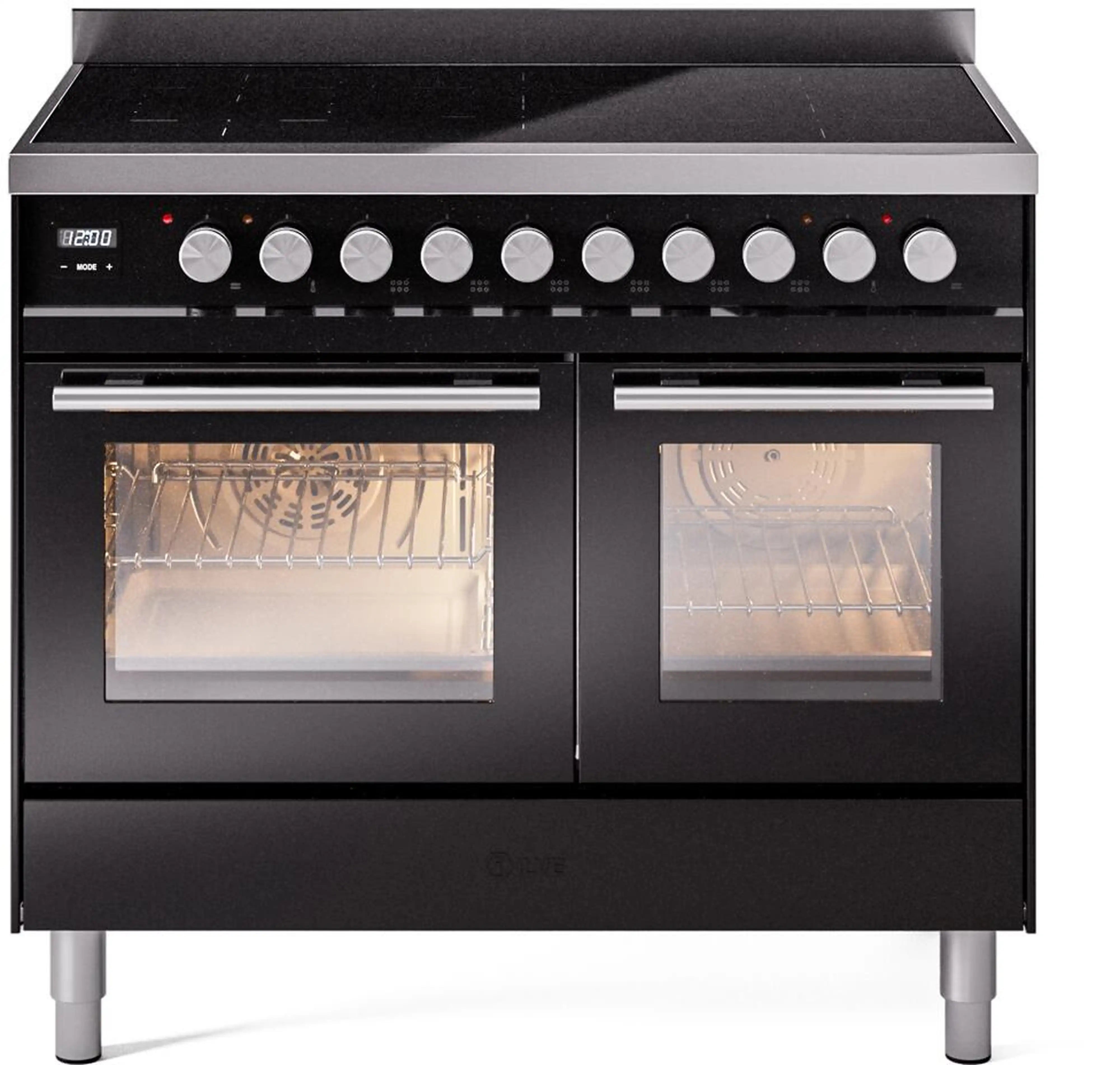 40 Induction Range ILVE Professional Plus II 40-Inch Induction Range in Glossy Black (UPD