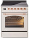 ILVE Nostalgie II 30-Inch Freestanding Electric Induction Range in Antique White with Copper Trim (UPI304NMPAWP)