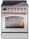 ILVE Nostalgie II 30-Inch Freestanding Electric Induction Range in Stainless Steel with Copper Trim (UPI304NMPSSP)