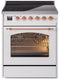 ILVE Nostalgie II 30-Inch Freestanding Electric Induction Range in White with Copper Trim (UPI304NMPWHP)