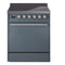 ILVE Professional Plus II 30-Inch 2.3 + 2.0 Cu. Ft. Induction Range with 6 Elements and Solid Door Oven in Blue Grey (UPI304QMPBG)