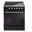 ILVE Professional Plus II 30-Inch 2.3 + 2.0 Cu. Ft. Induction Range with 6 Elements and Solid Door Oven in Glossy Black (UPI304QMPBK)
