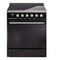 ILVE Professional Plus II 30-Inch 2.3 + 2.0 Cu. Ft. Induction Range with 6 Elements and Solid Door Oven in Glossy Black (UPI304QMPBK)