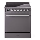 ILVE Professional Plus II 30-Inch 2.3 + 2.0 Cu. Ft. Induction Range with 6 Elements and Solid Door Oven in Matte Graphite (UPI304QMPMG)