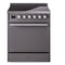 ILVE Professional Plus II 30-Inch 2.3 + 2.0 Cu. Ft. Induction Range with 6 Elements and Solid Door Oven in Matte Graphite (UPI304QMPMG)
