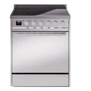 ILVE Professional Plus II 30-Inch 2.3 + 2.0 Cu. Ft. Induction Range with 6 Elements and Solid Door Oven in Stainless Steel (UPI304QMPSS)
