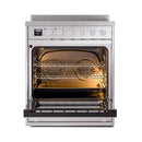 ILVE Professional Plus II 30-Inch 2.3 + 2.0 Cu. Ft. Induction Range with 6 Elements and Solid Door Oven in Stainless Steel (UPI304QMPSS)