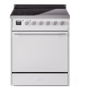 ILVE Professional Plus II 30-Inch 2.3 + 2.0 Cu. Ft. Induction Range with 6 Elements and Solid Door Oven in White (UPI304QMPWH)