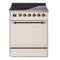 ILVE 30-Inch Nostalgie II Induction Range with Solid Door Oven in Antique White with Bronze Trim (UPI304QNMPAWB)