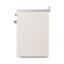 ILVE 30-Inch Nostalgie II Induction Range with Solid Door Oven in Antique White with Bronze Trim (UPI304QNMPAWB)