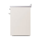 ILVE 30-Inch Nostalgie II Induction Range with Solid Door Oven in Antique White with Chrome Trim (UPI304QNMPAWC)