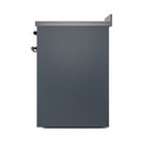 ILVE 30-Inch Nostalgie II Induction Range with Solid Door Oven in Blue Grey with Bronze Trim (UPI304QNMPBGB)