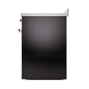 ILVE 30-Inch Nostalgie II Induction Range with Solid Door Oven in Glossy Black with Copper Trim (UPI304QNMPBKP)