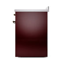 ILVE 30-Inch Nostalgie II Induction Range with Solid Door Oven in Burgundy with Bronze Trim (UPI304QNMPBUB)