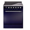 ILVE 30-Inch Nostalgie II Induction Range with Solid Door Oven in Midnight Blue with Chrome Trim (UPI304QNMPMBC)