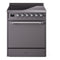 ILVE 30-Inch Nostalgie II Induction Range with Solid Door Oven in Matte Graphite with Chrome Trim (UPI304QNMPMGC)