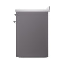 ILVE 30-Inch Nostalgie II Induction Range with Solid Door Oven in Matte Graphite with Chrome Trim (UPI304QNMPMGC)