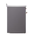 ILVE 30-Inch Nostalgie II Induction Range with Solid Door Oven in Matte Graphite with Copper Trim (UPI304QNMPMGP)