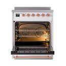 ILVE 30-Inch Nostalgie II Induction Range with Solid Door Oven in Custom RAL with Copper Trim (UPI304QNMPRAP)
