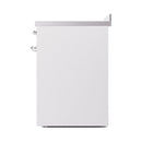 ILVE 30-Inch Nostalgie II Induction Range with Solid Door Oven in White with Chrome Trim (UPI304QNMPWHC)