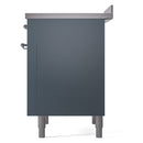 ILVE Nostalgie II 36-Inch Freestanding Electric Induction Range in Blue Grey with Chrome Trim (UPI366NMPBGC)