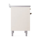ILVE 36-Inch Nostalgie II Induction Range with Solid Door Oven in Antique White with Bronze Trim (UPI366QNMPAWB)