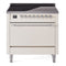 ILVE 36-Inch Nostalgie II Induction Range with Solid Door Oven in Antique White with Chrome Trim (UPI366QNMPAWC)