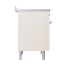 ILVE 36-Inch Nostalgie II Induction Range with Solid Door Oven in Antique White with Chrome Trim (UPI366QNMPAWC)