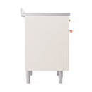 ILVE 36-Inch Nostalgie II Induction Range with Solid Door Oven in Antique White with Copper Trim (UPI366QNMPAWP)