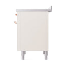 ILVE 36-Inch Nostalgie II Induction Range with Solid Door Oven in Antique White with Copper Trim (UPI366QNMPAWP)
