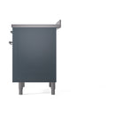 ILVE 36-Inch Nostalgie II Induction Range with Solid Door Oven in Blue Grey with Chrome Trim (UPI366QNMPBGC)