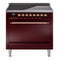 ILVE 36-Inch Nostalgie II Induction Range with Solid Door Oven in Burgundy with Copper Trim (UPI366QNMPBUP)