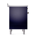 ILVE 36-Inch Nostalgie II Induction Range with Solid Door Oven in Matte Graphite with Bronze Trim (UPI366QNMPMGB)