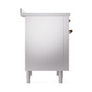 ILVE 36-Inch Nostalgie II Induction Range with Solid Door Oven in Stainless Steel with Bronze Trim (UPI366QNMPSSB)