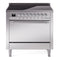 ILVE 36-Inch Nostalgie II Induction Range with Solid Door Oven in Stainless Steel with Chrome Trim (UPI366QNMPSSC)