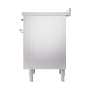 ILVE 36-Inch Nostalgie II Induction Range with Solid Door Oven in Stainless Steel with Chrome Trim (UPI366QNMPSSC)