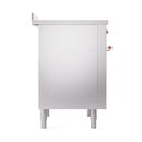 ILVE 36-Inch Nostalgie II Induction Range with Solid Door Oven in Stainless Steel with Copper Trim (UPI366QNMPSSP)